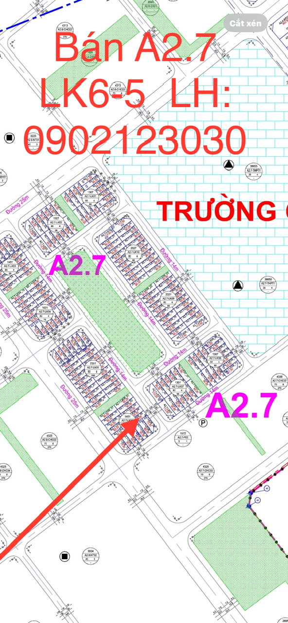 Bán A2.7 LK6-5 Khu đô thị Thanh Hà, Phú Lương, Hà Đông, Hà Nội  DT 90M2 đường 14m Hướng Đông Bắc - Ảnh chính